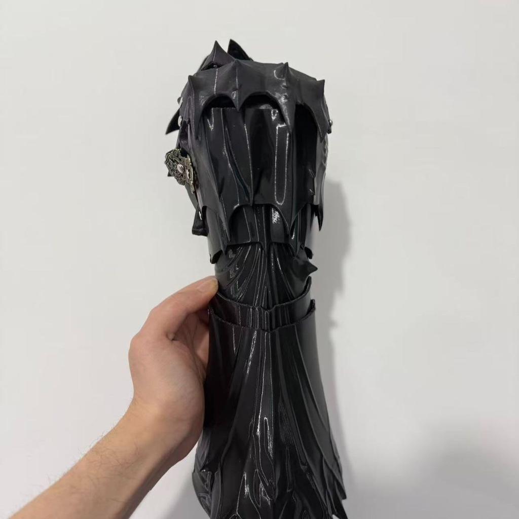 Tactical Punk Mechanical Long Gloves Wearable Plastic Hand Armor Man Woman Fingers Flexible Movement Gloves Gothic Cosplay Props