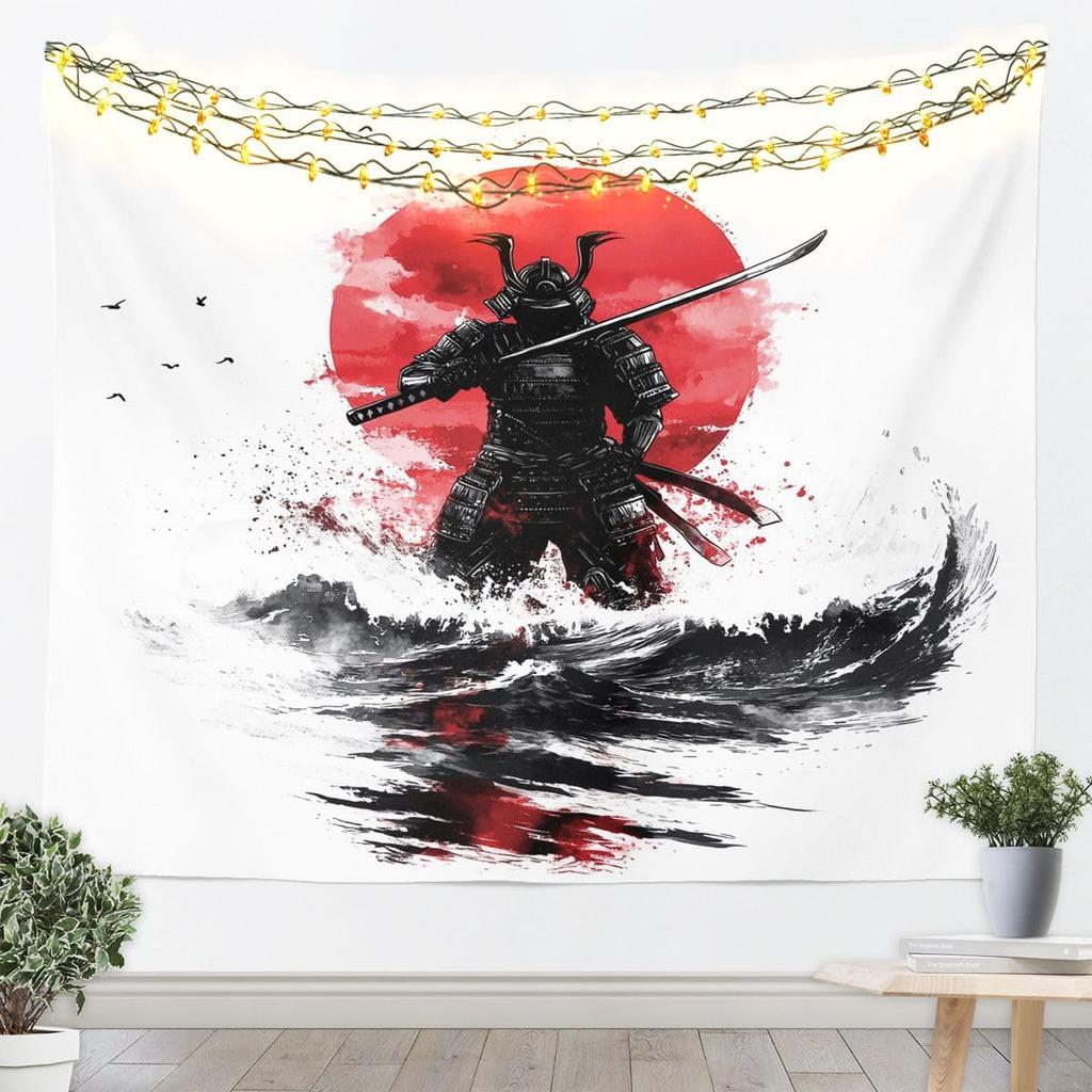 Cherry Blossom Tapestry Japanese Style Wall Art for Living Room Bedroom Chinese Ink Painting Wall Hanging Blanket Plum Blossom