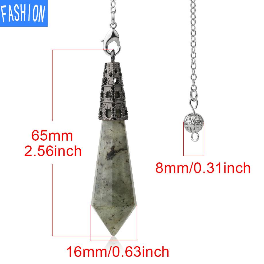 Vícebarevný přírodní krystalový kámen Lingdang přívěsek kužel pozlacený bronzem