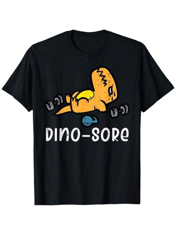 

Men039;s 034;Dino-Sore034; Funny Gym T-ShirtSoft Cotton Breathable Short Sleeve Unisex T-Shirt XXXXL