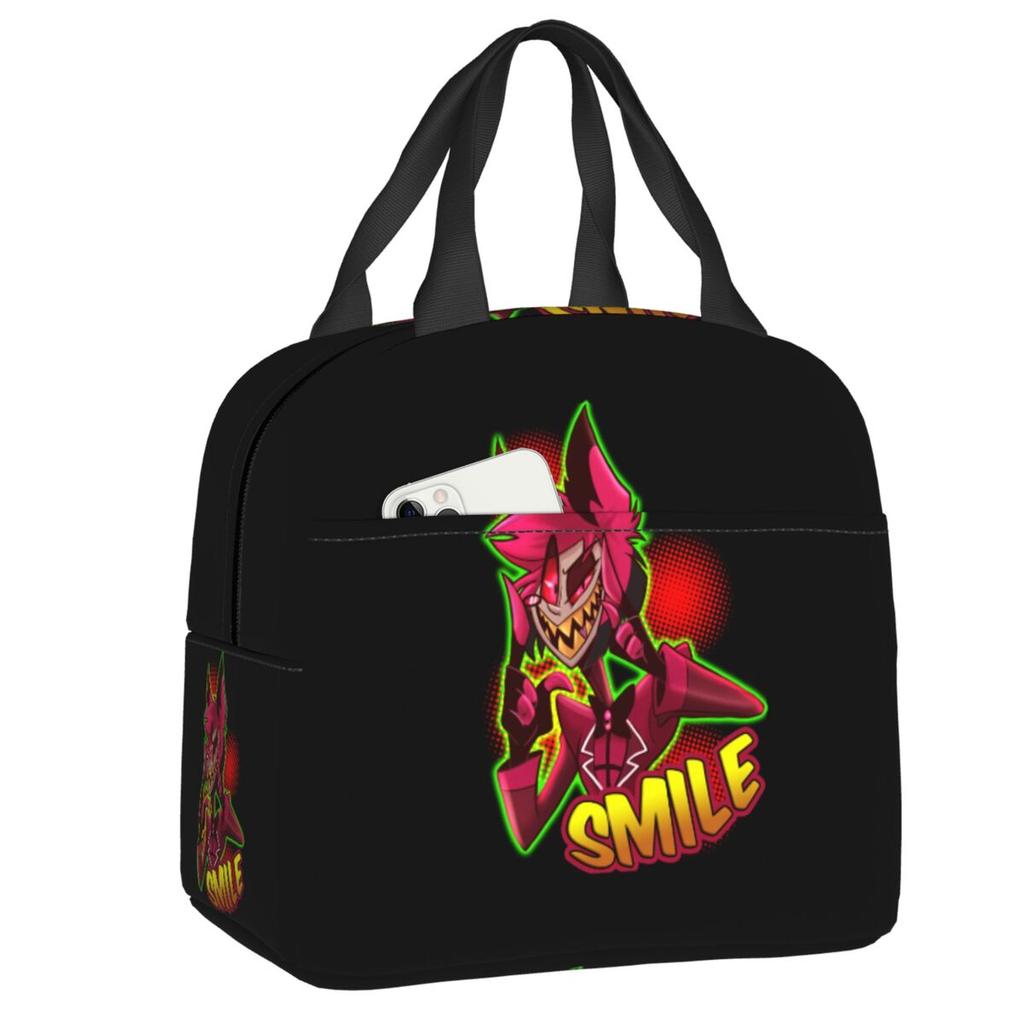 Benutzerdefinierte Hazbins Anime Animation Hotel Angel Dust Isolierte Lunchtasche Arbeit Schule Wiederverwendbare Thermos-Kühlbox Lunchbox Damen Kinder