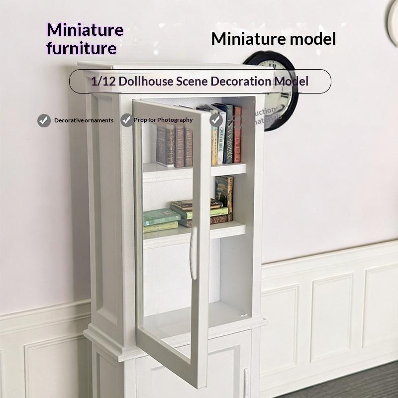Miniatur Bücherregal Ornament Mikro Szene Lagerregale Ornamente 1/12 Puppenhaus Vitrine Modell Puppenhaus Möbel Dekor
