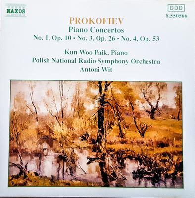 CD PROKOFIEV, WIT; POLISH NRSO - Piano Concerti 1, 3 & 4  8550566 Naxos 1992 Japan Classical Used