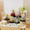 Idea Lovely Animal Nanobricks Rabbit Bear Dog Micro Diamond Block Flower Bricks Model Educational Toys Collection For Gifts