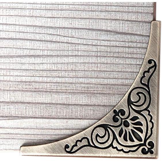 Metalowy Narożnik Ochronny, 4 Szt. Staroświecki Krawędź Osłona Bezpieczeństwa Szafka Meble Narożniki Zderzaki, Narożniki Stołu Ochronniki, Pokrycie Uszkodzonych Narożników na Kawę