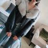 Fur Integrated Leather Jacket Autumn and Winter Imitation Fox Fur Fashion Big Fur Collar Light Locomotive Clothing Women's Tide Thickening