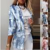 Women Slim Blazer Long Sleeve Spring Coat Color Print Female Suit Short