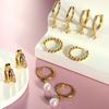 Stainless Steel Ear Barbels Ear Ring Star and Moon Ear Hoops Versatile Ear Pinning Accessories