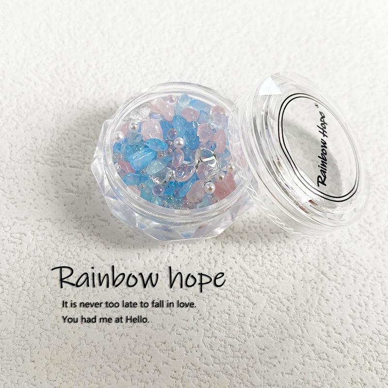 

Xiaohongshu Mixed Color Nail Art Material Bag Diy Wearing Nail Decoration Natural Stone Gravel Nail Art Jewelry