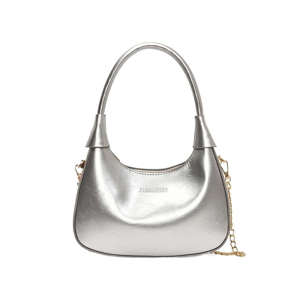 

Solid Color French Underarm Bag Elegant Texture Handbag Storage Bag PU Hobo Bag Shopping