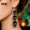 Lightweight Bat Pumpkin Skeleton Dangle Jewelry 1 Pair Halloween Earrings for Women, Acrylic Gothic Earrings, Creative Printed Spooky Drop Party