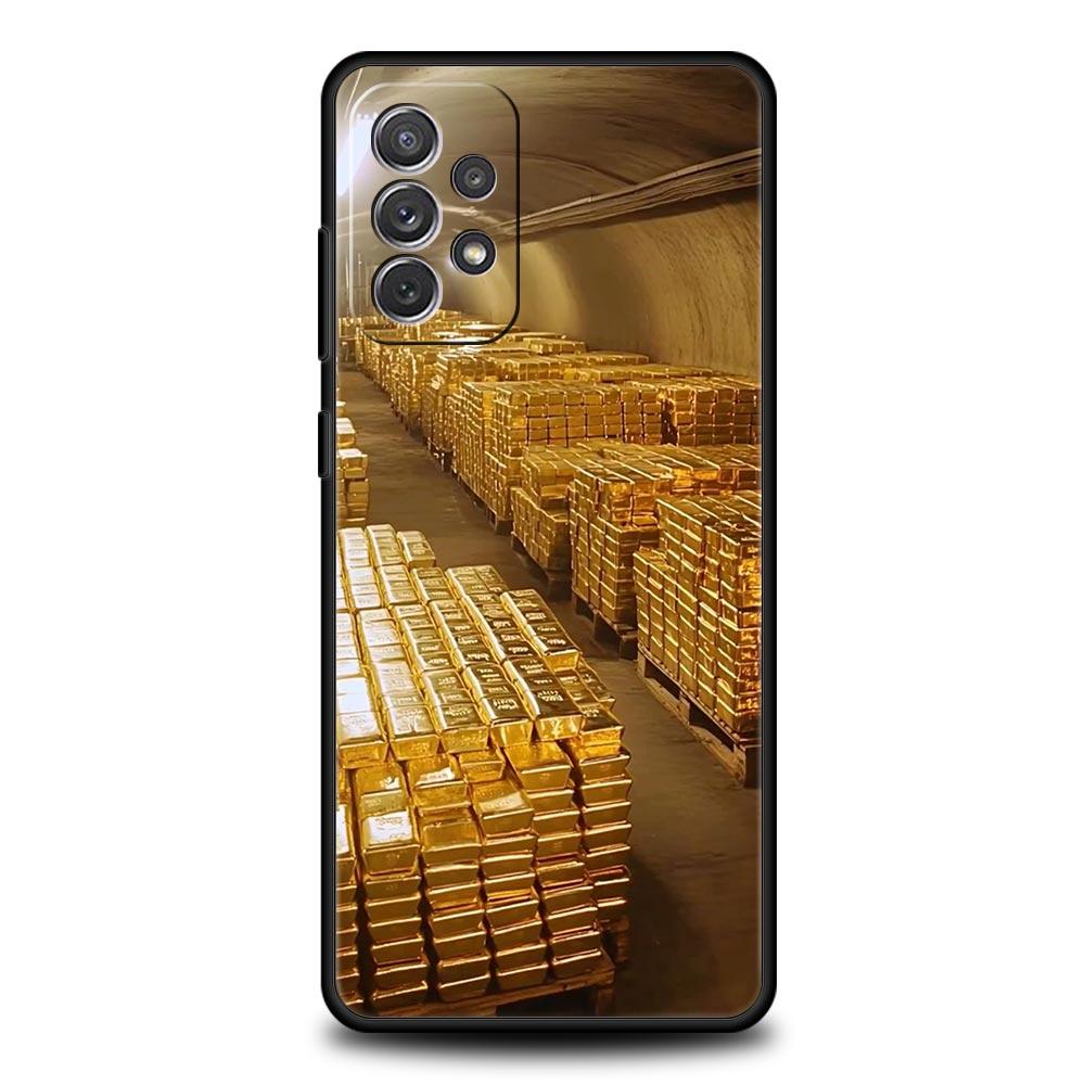 Gold Money Pattern Phone Case for Samsung A51 A71 A21S A17 A11 A15 A25 A41 A23 A33 A53 A73 A07 A03S A05S A13 A35 A55 5G Cover