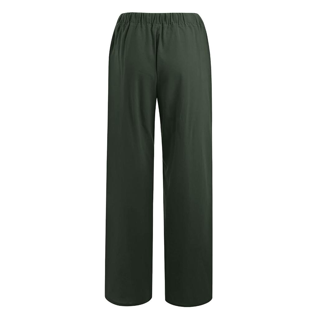 Women's Casual Straight Leg Pants Color Casual Long Pants With Pockets