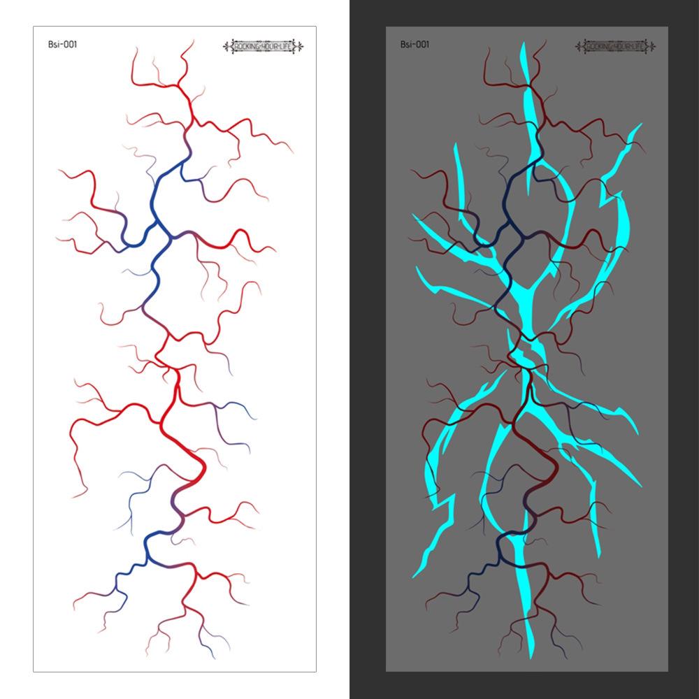 2025 Świecące naklejki tatuaże K-pop Demon Hunter: Halloweenowy Girl Group Tekstura i Oświetlenie Symulacja Naczynia Krwionośnego