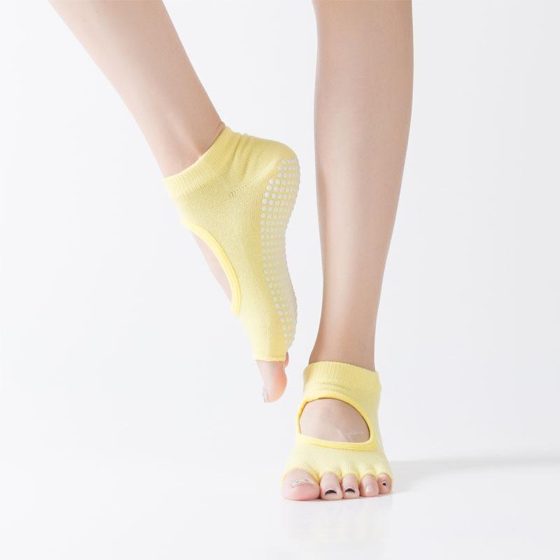 Women Yoga Backless Five Toe Socks Breathable Silicone Sport Socks Gym Fitness Ballet Slippers Dance