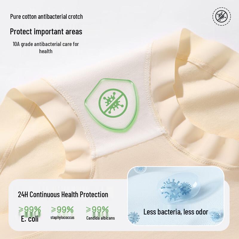 FENTENGCARE Women's 3-Pack Antibacterial High-Waist Tummy Control Seamless Underwear