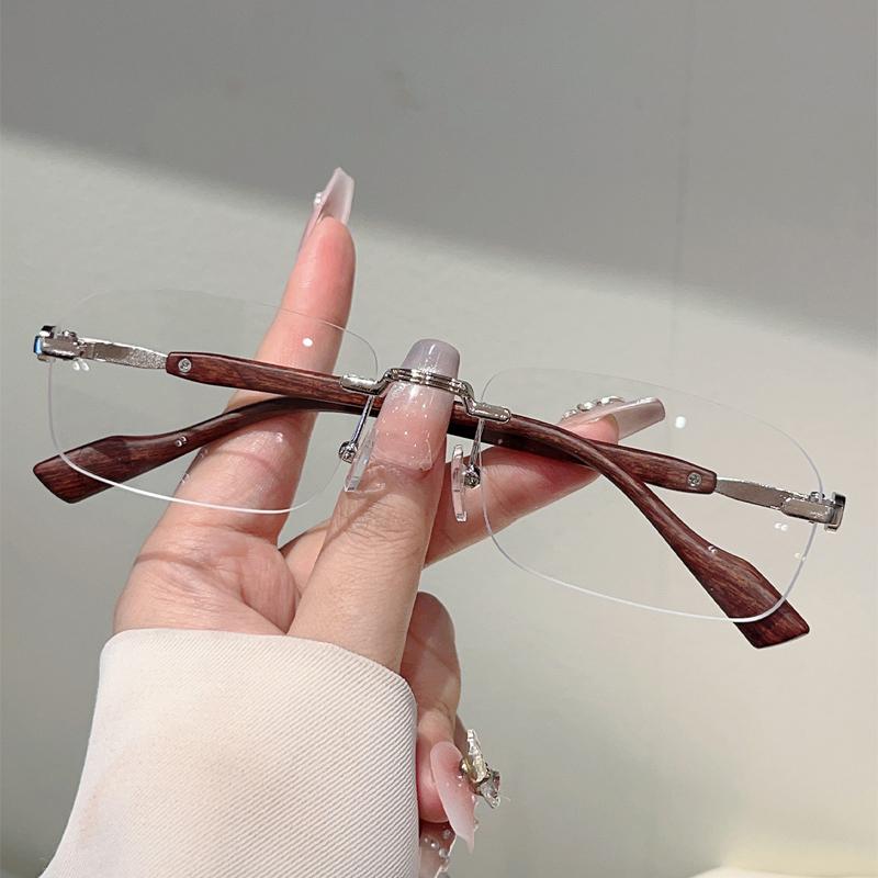 Rimless Rectangle Sunglasses Men New Vintage Gradient Casual Shades Women Trendy Brand Design Outdoor Sun Glasses