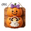 Ghost Wall Ornament Vintage Wooden Halloween Welcome Door Hanger, Pumpkin Skull Witch Farmhouse Hanger Sign, Hanging Decor for Front Porch Decoration