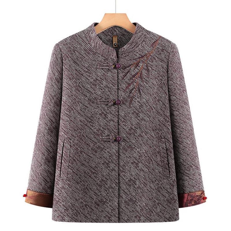

Elegant Spring Jacket for Middle-Aged & Elderly Women: Grandma s Short Coat, Perfect for Mom s Spring & Autumn Wardrobe 4XL (Recommended 135-150 lbs)