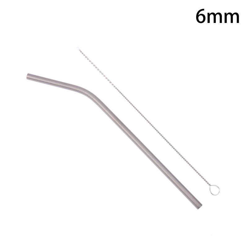 

Reusable Pure Titanium Straight/Bend Straws Sandblasted With Cleaning Brush For Medicine Milk Tea Beverages