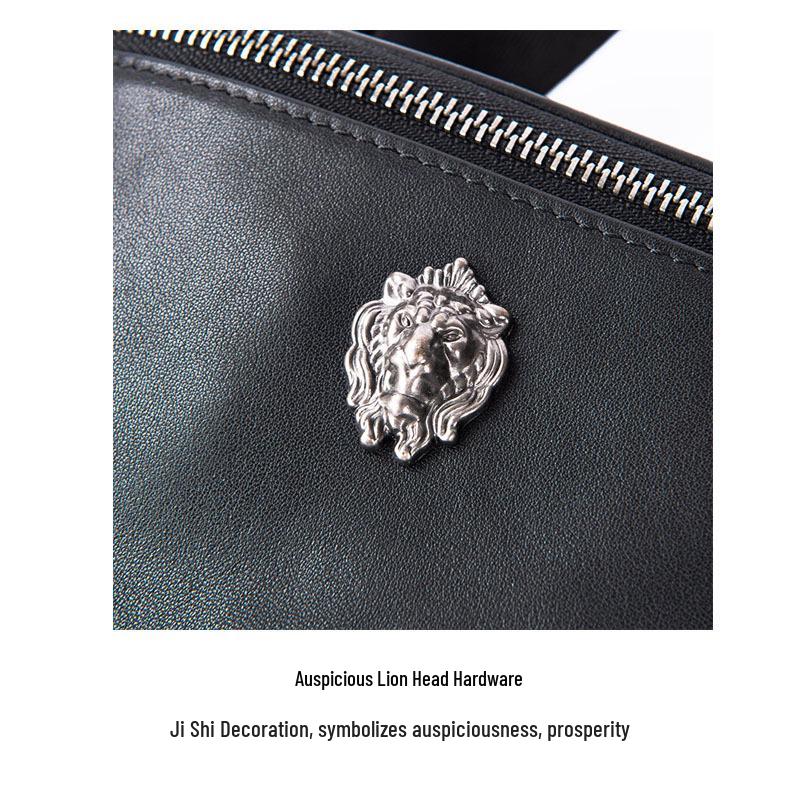 Herren Trendige Minimalistische Hüft- und Brusttasche - Echtes Rindsleder, Weiche Lässige Umhängetasche, Japanischer & Koreanischer Stil