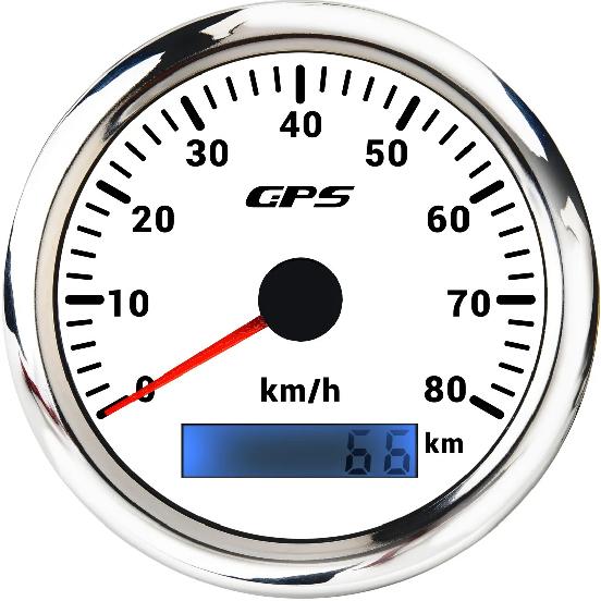Rhaxel 85mm GPS Speedometer Odometer 0-80KM/H with GPS Antenna 7 Colors Backlight Speed Indicator for Motorboat Trucks