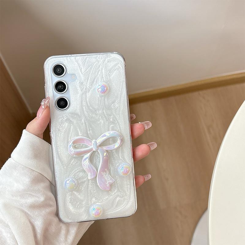 Epoxy Laser Beads A16 Mobile Phone Case For Samsung S24Plus Bow S23 Women'S S25Ultra