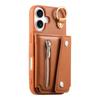 Premium Business Foldable Wallet Case with Ring & Shockproof PU Leather Phone Cover with Card Slots, Zippered Coin Pocket & Stand for iPhone/Samsung
