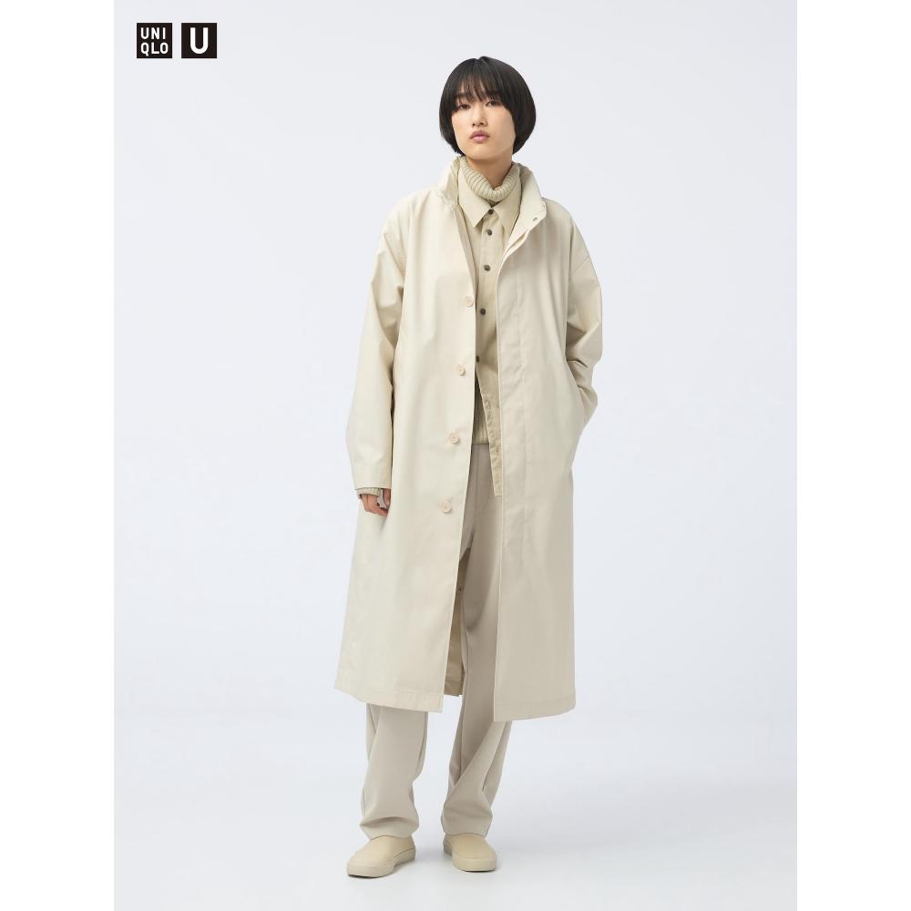 

Длинное пальто с покрытием Uniqlo Japan 31 BEIGE/XXL