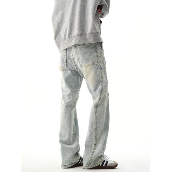 Retro Jeans Men'S Autumn New Style Explosive Street Hooligan Handsome Casual Pants For Teenagers Loose Straight Leg Wide Leg Men'S Pants