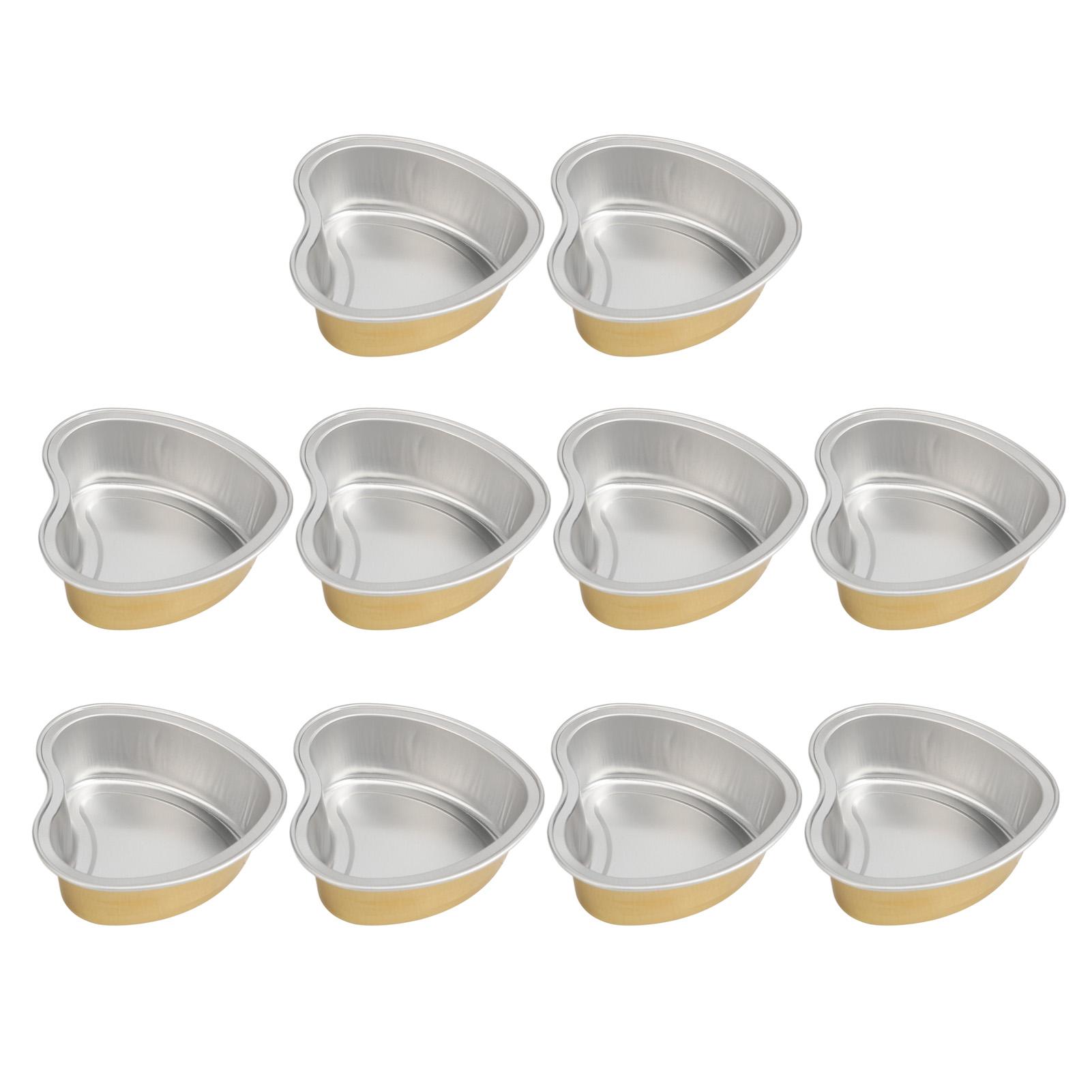 

10 шт. Миска для плавления воска в форме сердца из алюминиевой фольги для восковых бобов для удаления волос, золотистая, большая