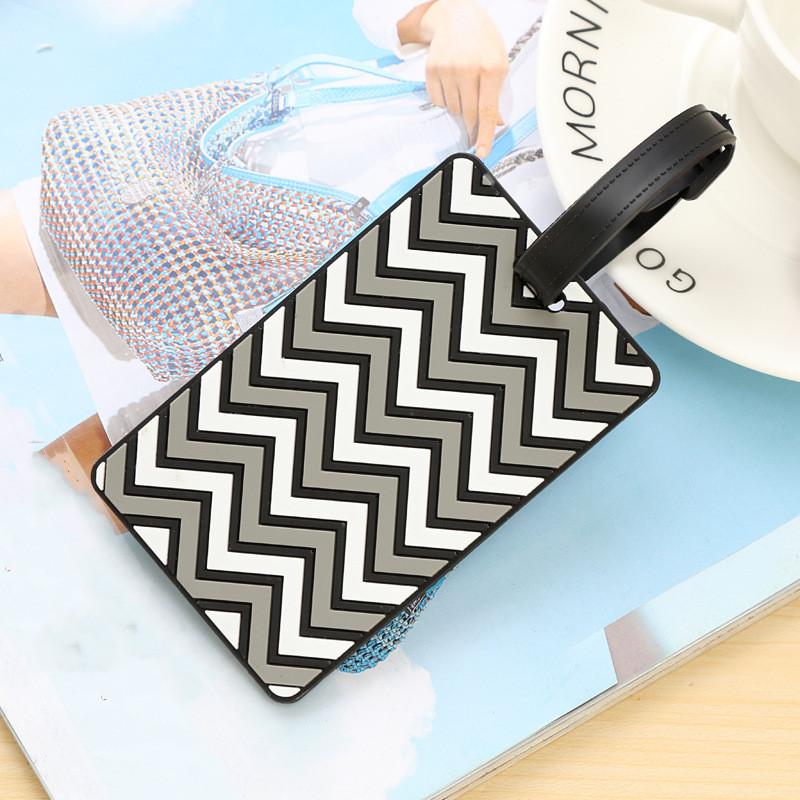 

Геометрические багажные бирки для женщин и мужчин, ПВХ багажные бирки, держатель адресной этикетки для чемодана, дорожные аксессуары серый