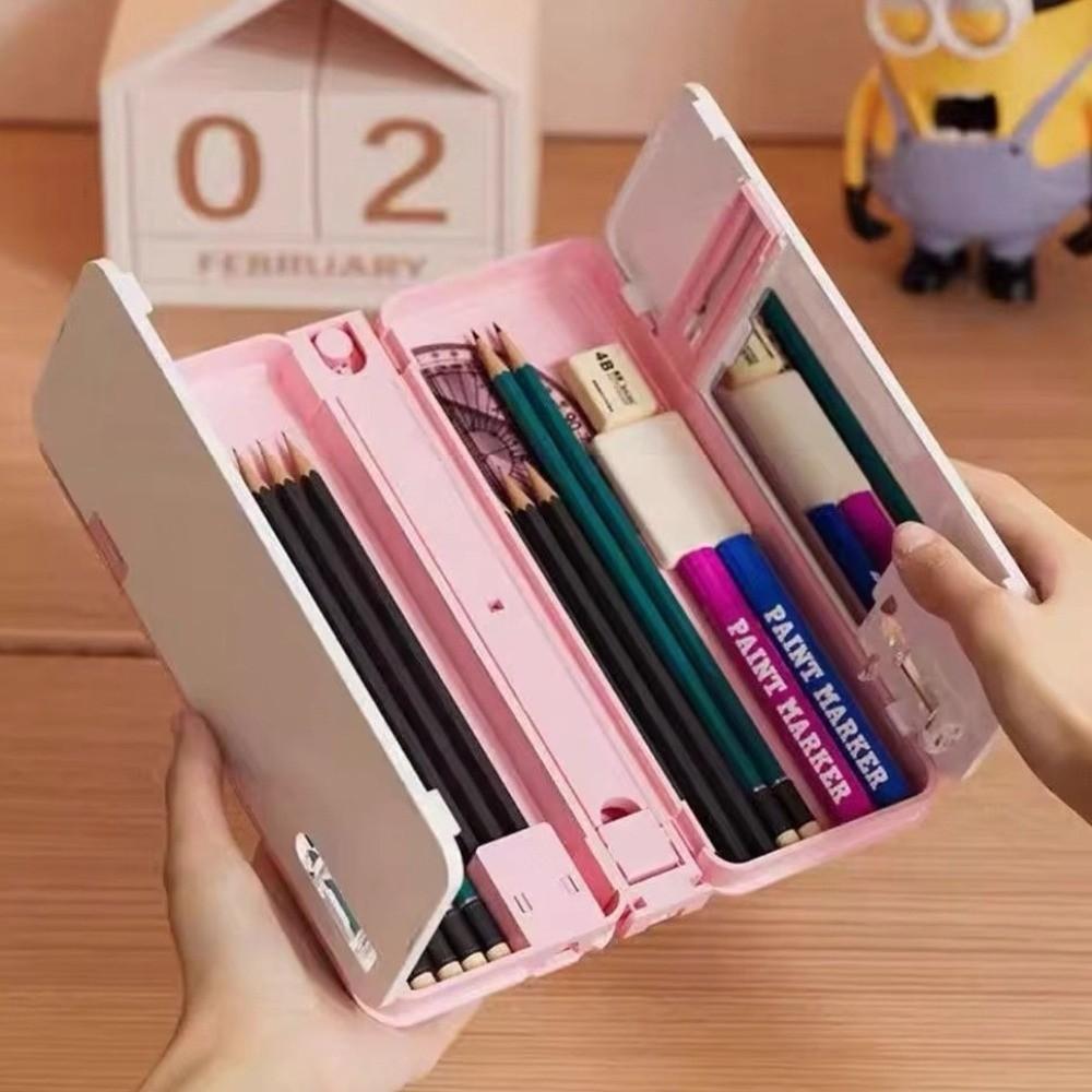 Estantería plegable de doble uso con soporte de lectura ajustable para organizar material de oficina.