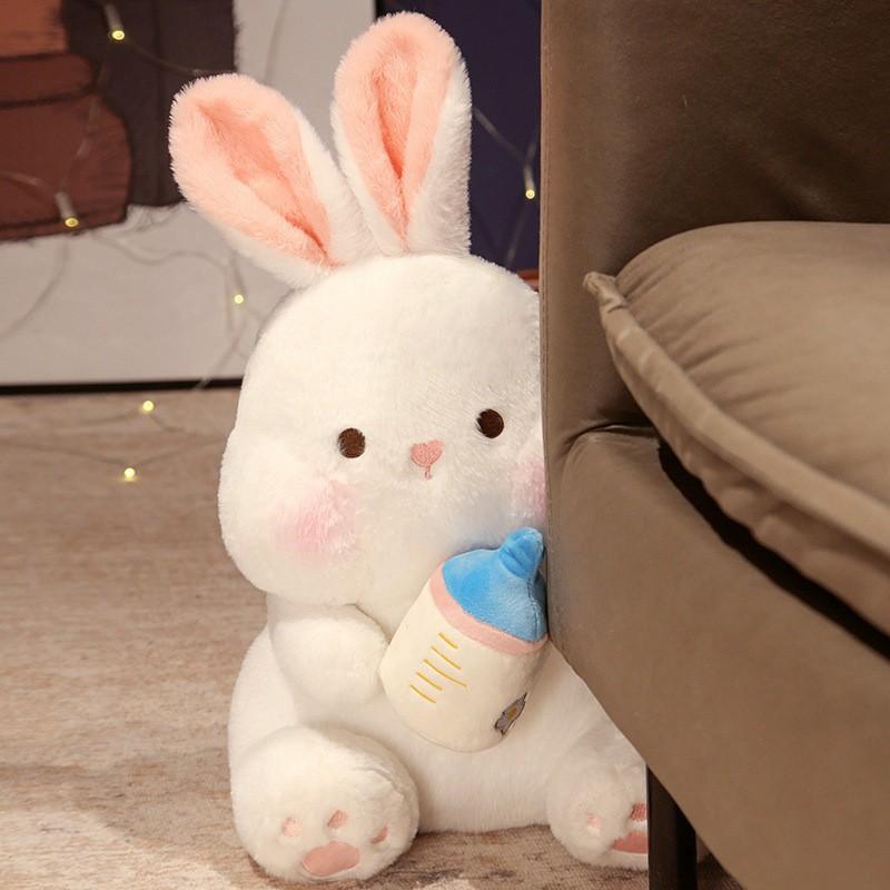 Non-Toxic 35/45 Cm Bottle Rabbit Plush Toy Handmade Doll Cartoon Anime Cute Pillow Cushion Thanksgiving Children'S Birthday Gift Doll