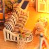 Wooden Mini Doll Houses Kit 3D Puzzle Assembly Building Model Toys Home Bedroom Decoration With LED Light Dollhouse For Kid Gift