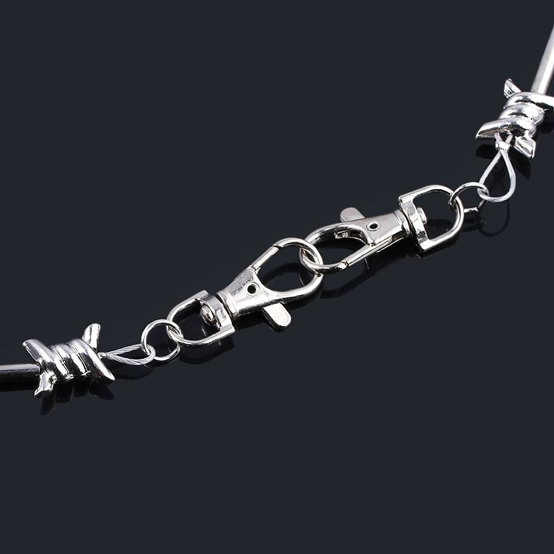 SG Punk Jewelry Thorns Bamboo Flame Necklace Barbed Wire Bramble Pants Wallet Belt Rock Chain Hip Hop Collar Women Men Fashion
