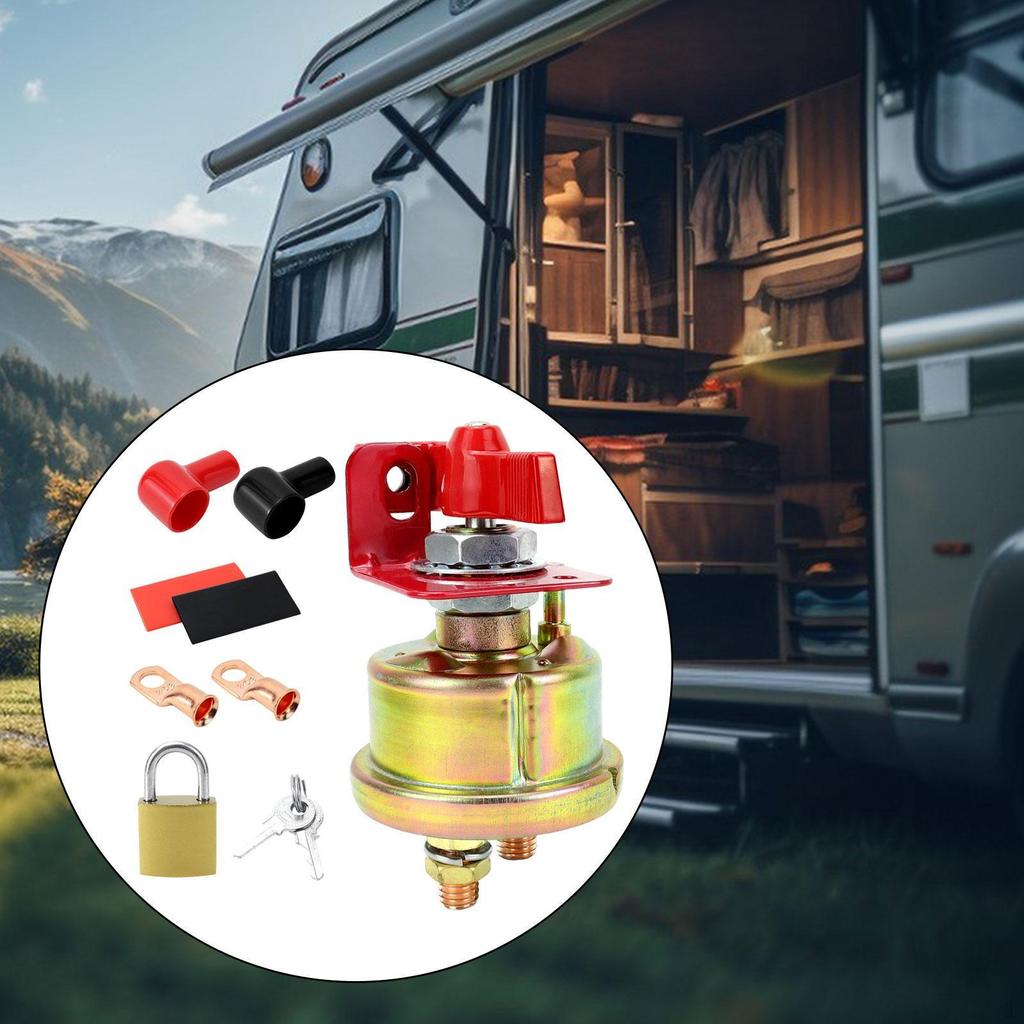 Battery Disconnect Switch 12V-24V Accessories Replace Easy to Use Cut Off Isolator Parts for