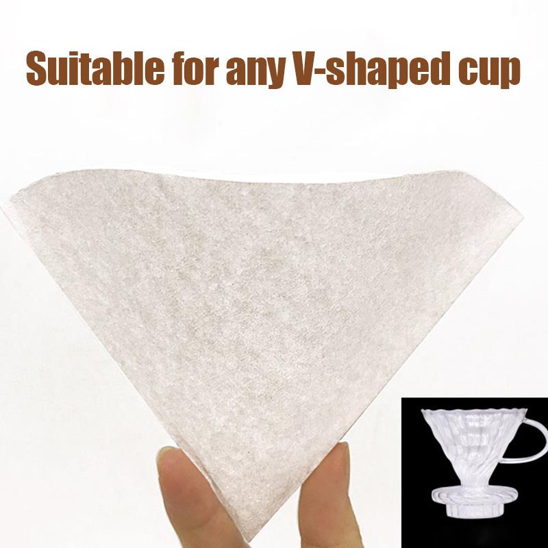 50Pcs Cone-Shaped Hand Drip Brew Coffee Filtration Home Office Travel Do-It-Yourself Drip Filtration Cafe Paper