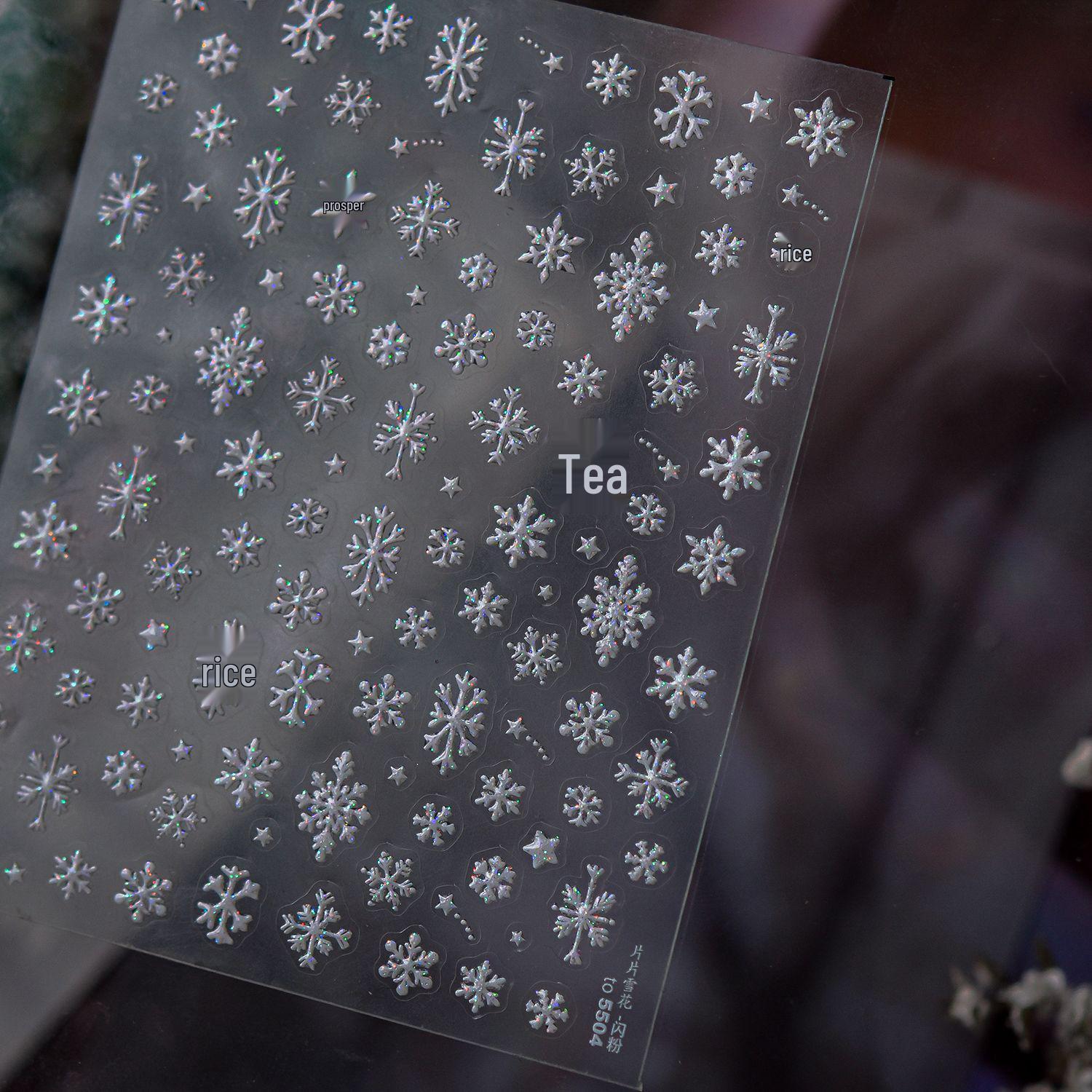 Tomoni Winter Glitter Nail Stickers: Sparkly Solid Colors & Snowflake Manicure Decorations