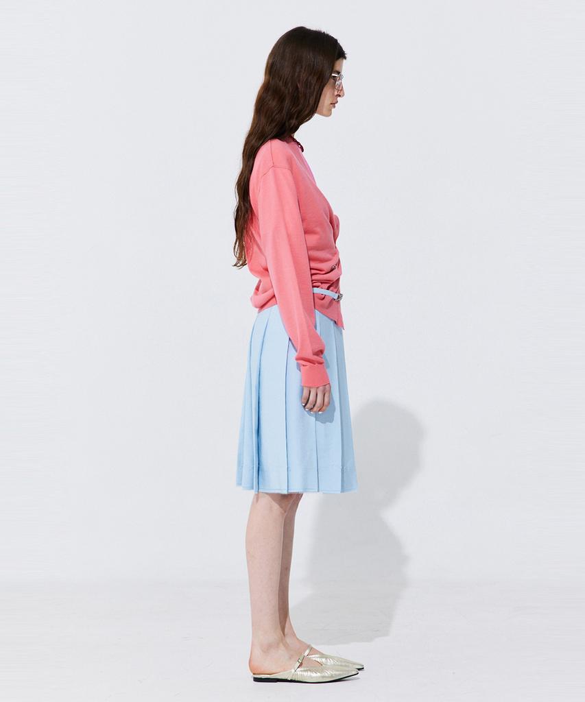 WNDERKAMMER Raw-Cut Pleats Skirt_Light Blue