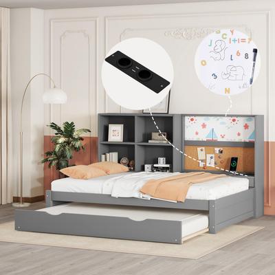 Sofa Bed Upholstered Bed 90 X 200 Cm, Extendable Sofa Bed with Storage Compartment Drawing Board