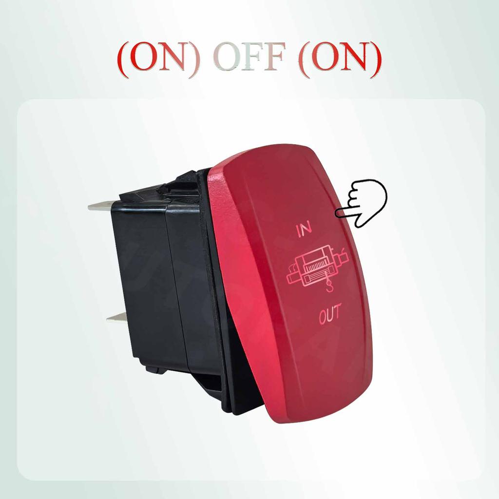 12V/24V 20A Waterproof Marine Grade Momentary ON OFF Red Backlight Rocker Switch for Car Boat RV Truck Horn Winch Polarity Start Battery Switches5