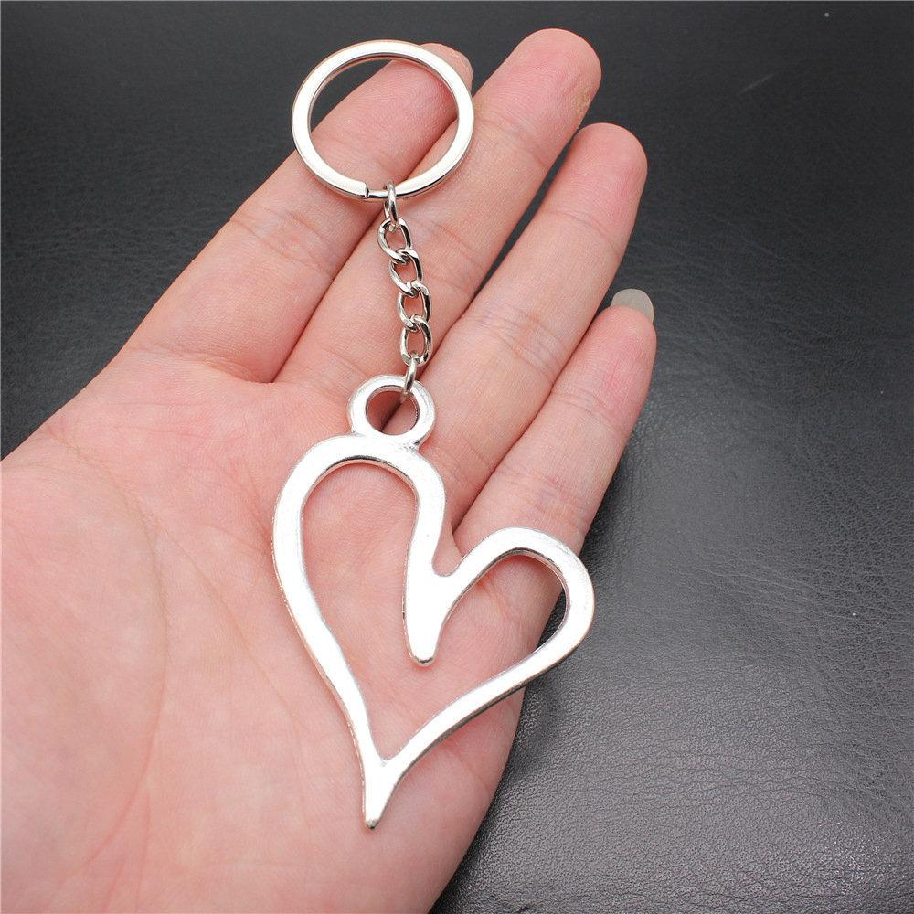 28mm Key Ring Couple Heart Love Minimalist Jewelry Components QY016