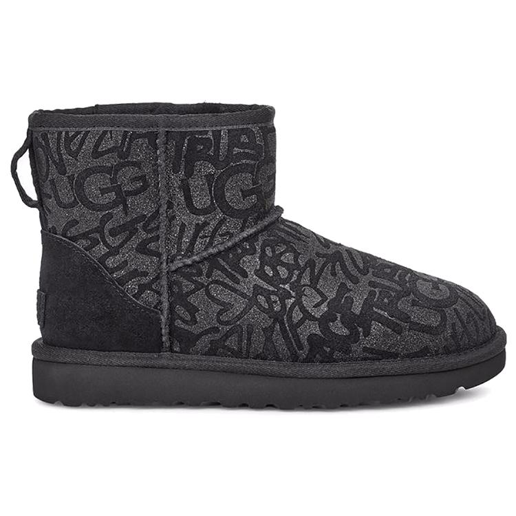 UGG Klassischer Mini Funkel Graffiti Damen 1107034-BLK