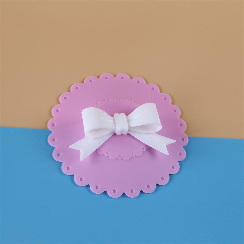 Silicone Green Flower, Cartoon Bow-tie Cat Water Cup, Ceramic Cup Lid, Silicone Sealed Cup Lid