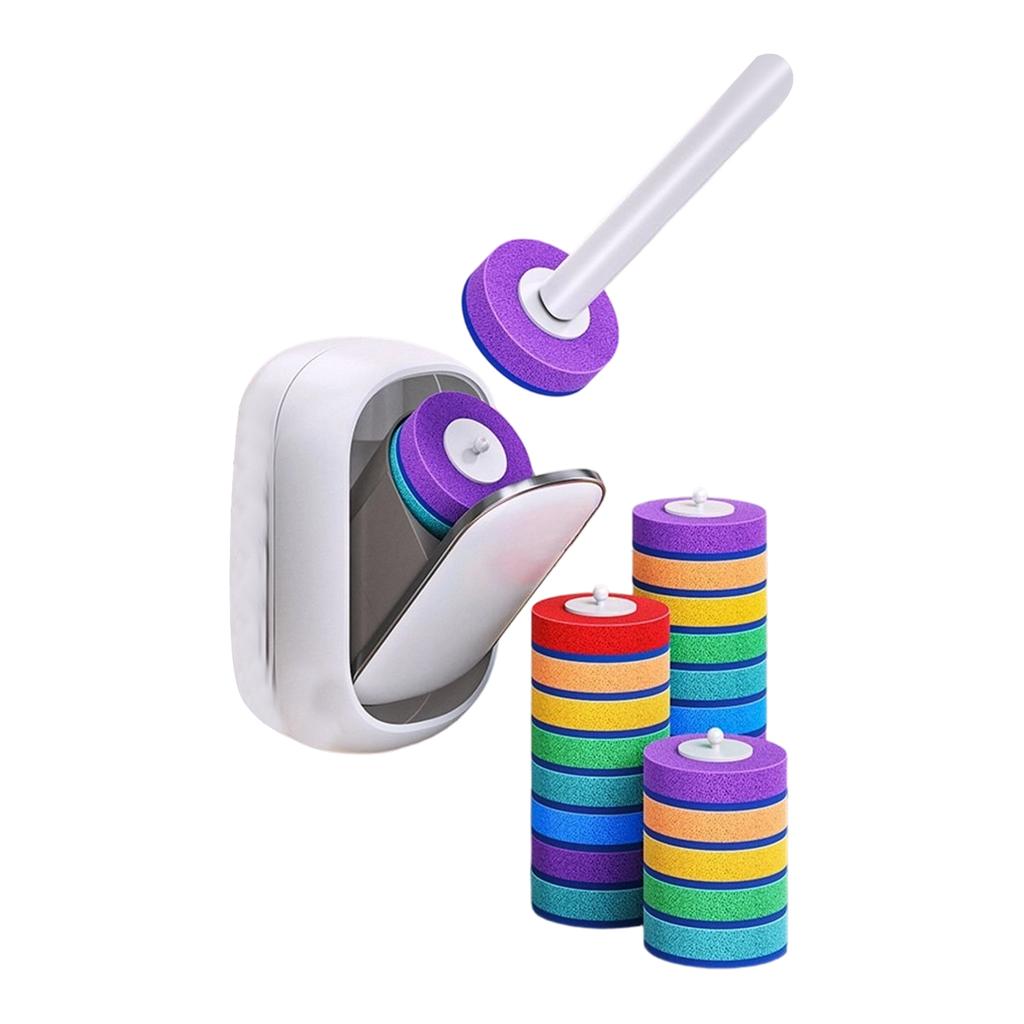 Disposable Toilet Brush Set with Wall Mount – Hands-Free Cleaning for Bathroom