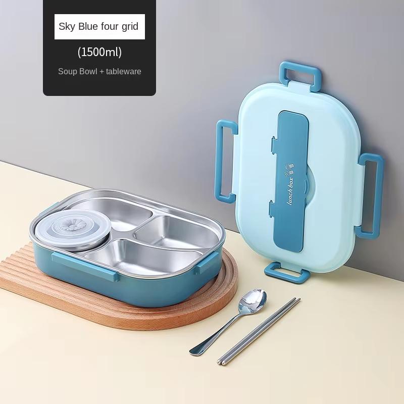 Portable Kids Lunch Box with Compartment 18/8 Stainless Steel Container for Children School Picnic Bento Food Box Lunchbox