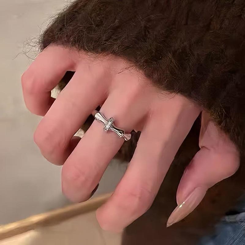 Korean Style Irregular 925 Sterling Silver Women's Versatile Ring, Non-Fading Niche Ins Design