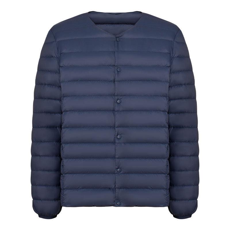 Men's 90 down solid color new men's V-neck crew neck down jacket large size jacket