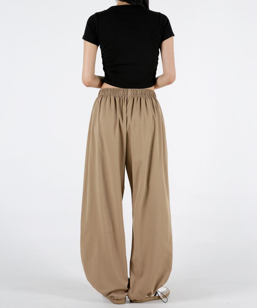 UMM Women'S Four Seasons Wide Pants With Drawstring Hem 5 Colors